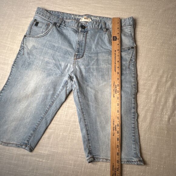 Triple Five Soul Men’s Sz 34 Light Wash Jorts‎ Denim Jean Shorts 555 Soul Y2K - Picture 11 of 15